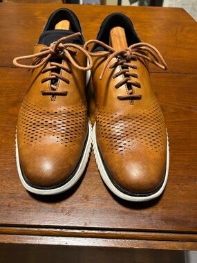 Cole Haan 2.Zerogrand Laser Wing Shoes Brown Leather Mens Size 10 Dress Sneakers
